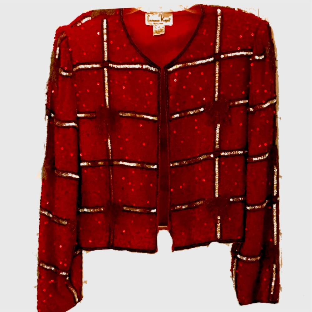 Laurence Kazan Red Evening Jacket. Size XL